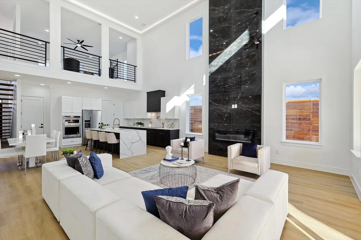 A bright, modern Luxe Homes Dallas living space